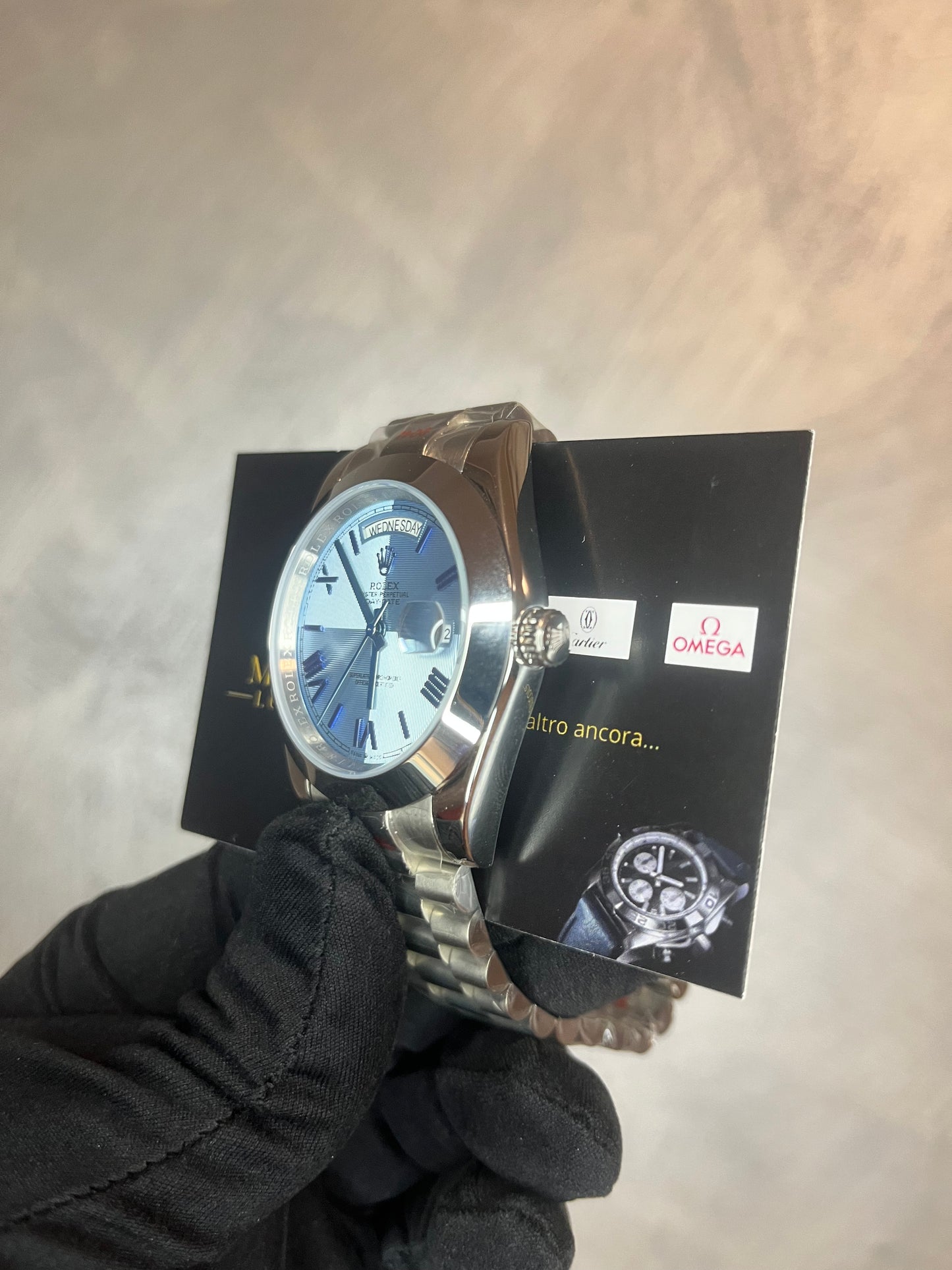 ROLEX DAYDATE PRESIDENT PLATINUM QUADRANTE  AZZURO