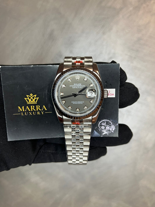 ROLEX DATEJUST JUBILEE QUADRANTE GRIGIO CON BRILLANTINI