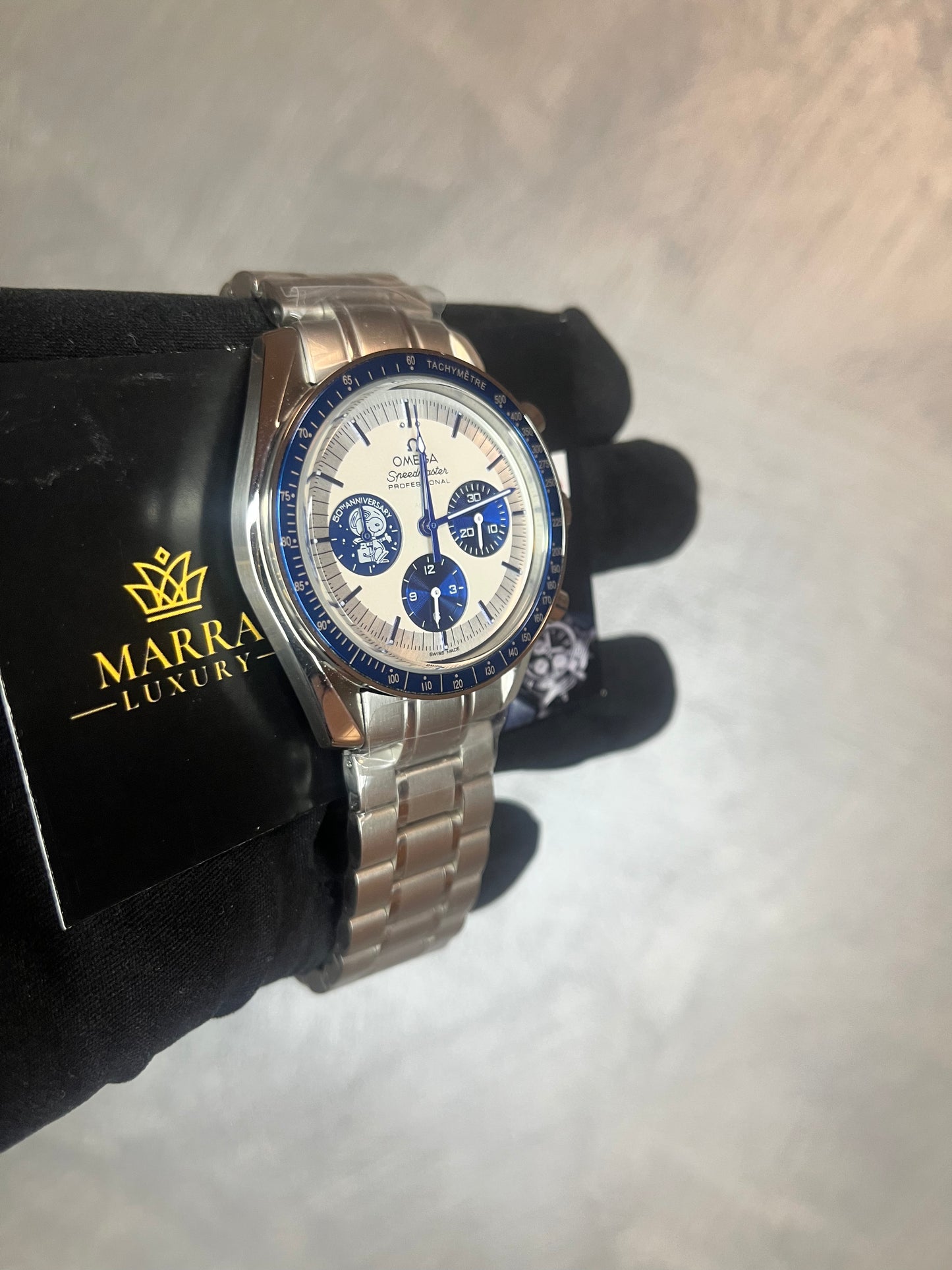 OMEGA SPEEDMASTER IN ACCIAIO SNOOPY 50° ANNIVERSARIO