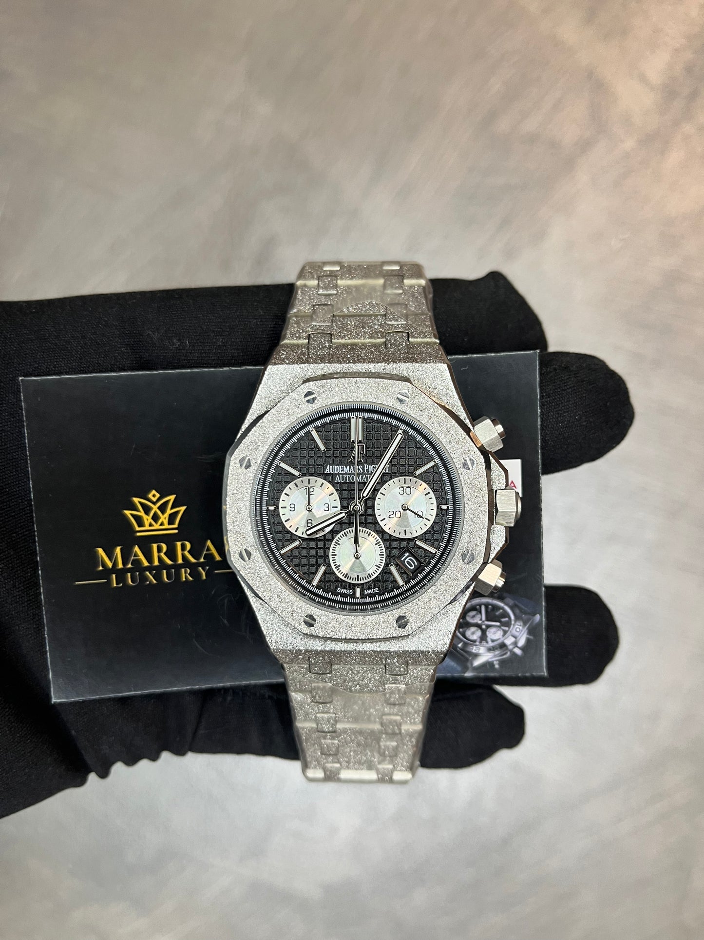 AUDEMARS PIGUET ROYAL OAK SMERIGLIATO CHRONO QUADRANTE NERO CRONO NERO