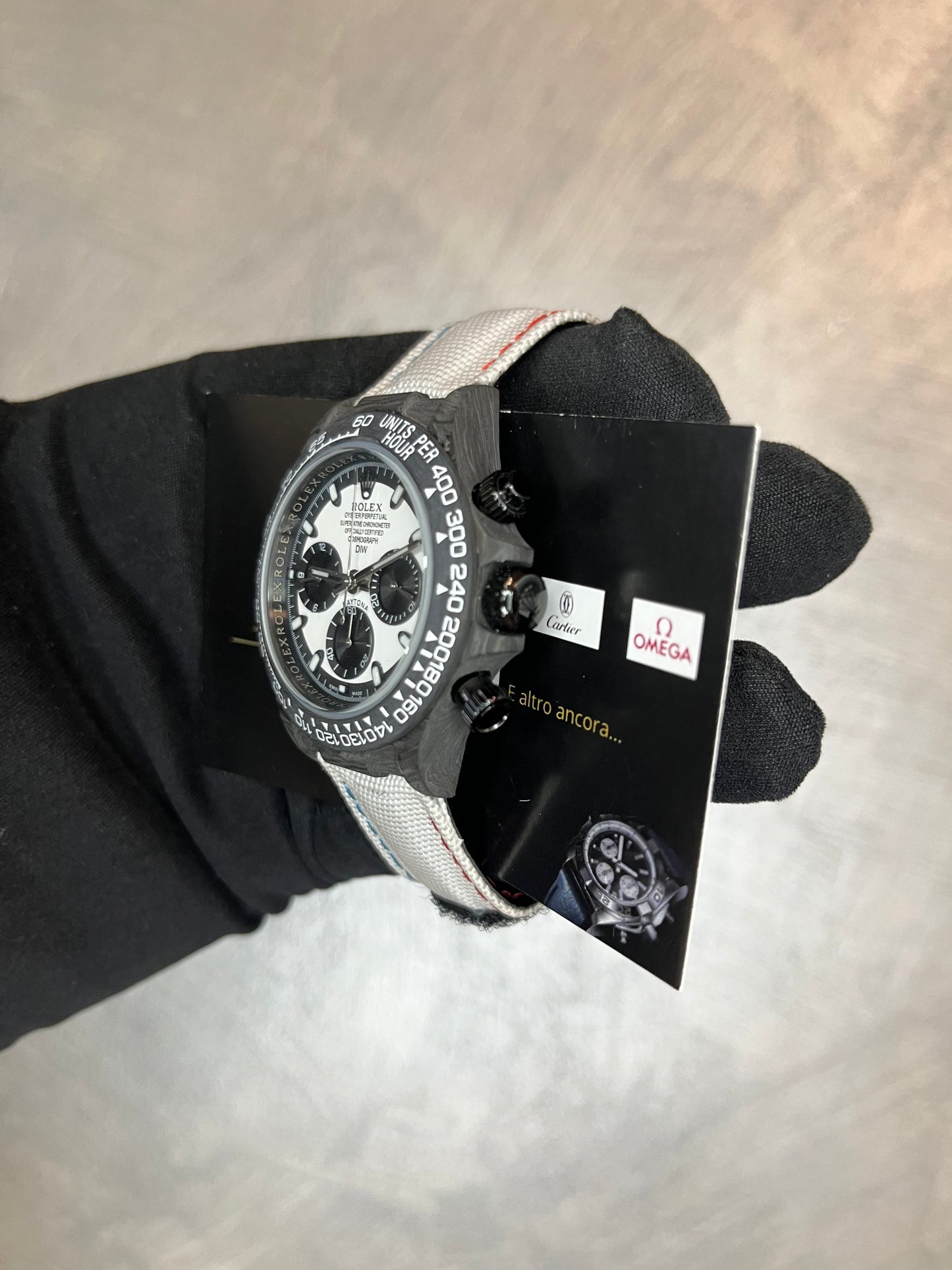 ROLEX DAYTONA CARBONIO DIW QUADRANTE BIANCO CASSA IN CARBONIO
