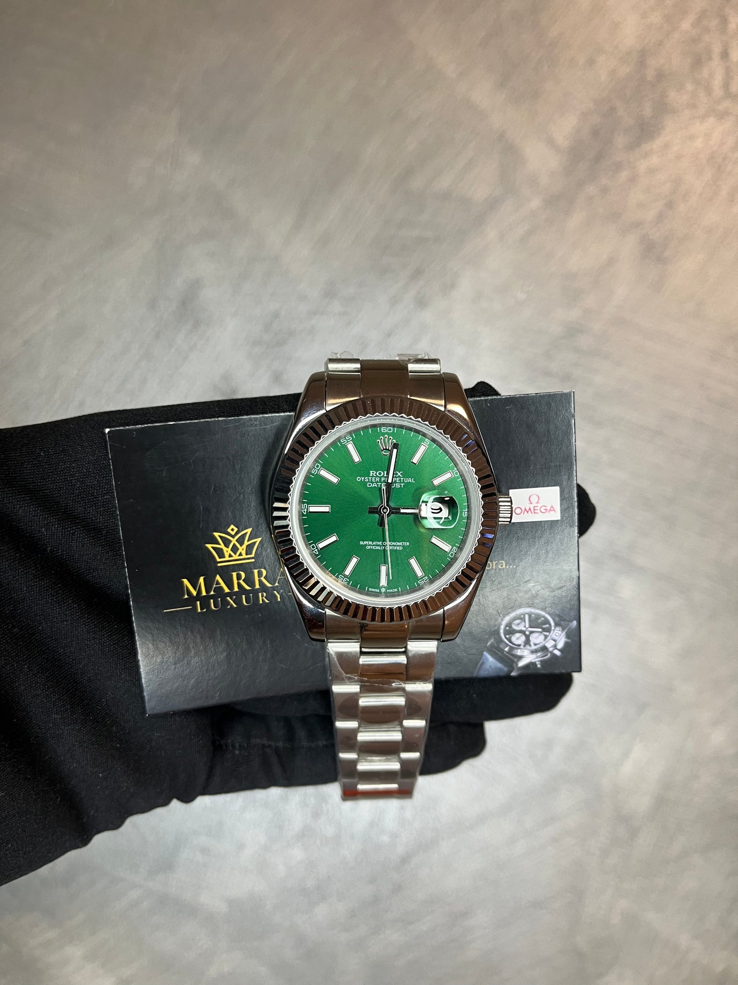 ROLEX DATEJUST CINTURINO OYSTER QUADRANTE VERDE