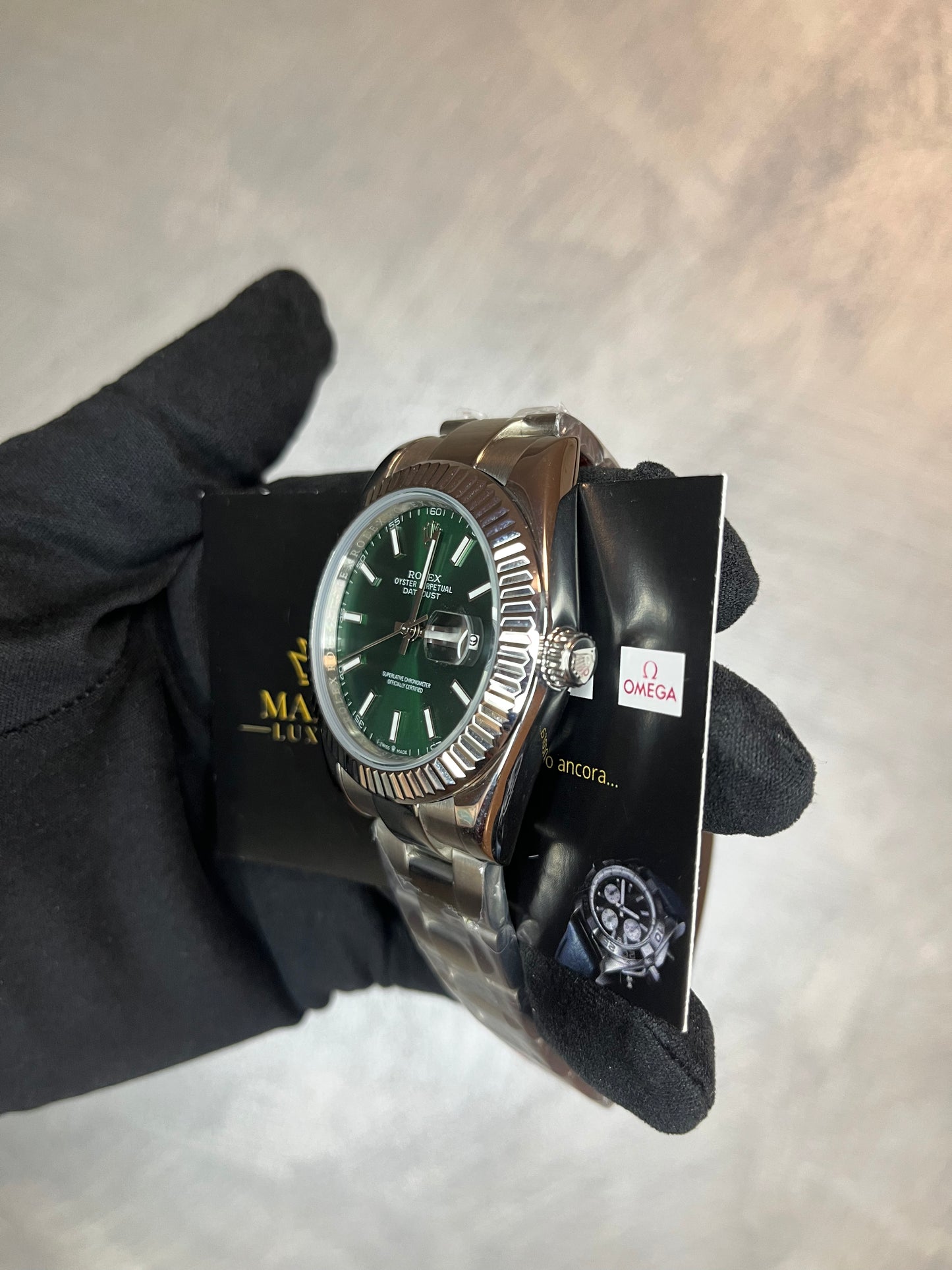ROLEX DATEJUST CINTURINO OYSTER QUADRANTE VERDE