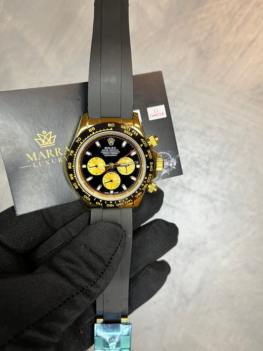 ROLEX DAYTONA OYSTERFLEX CASSA E CONTATORI ORO GIALLO CON DETTAGLI ROSSI