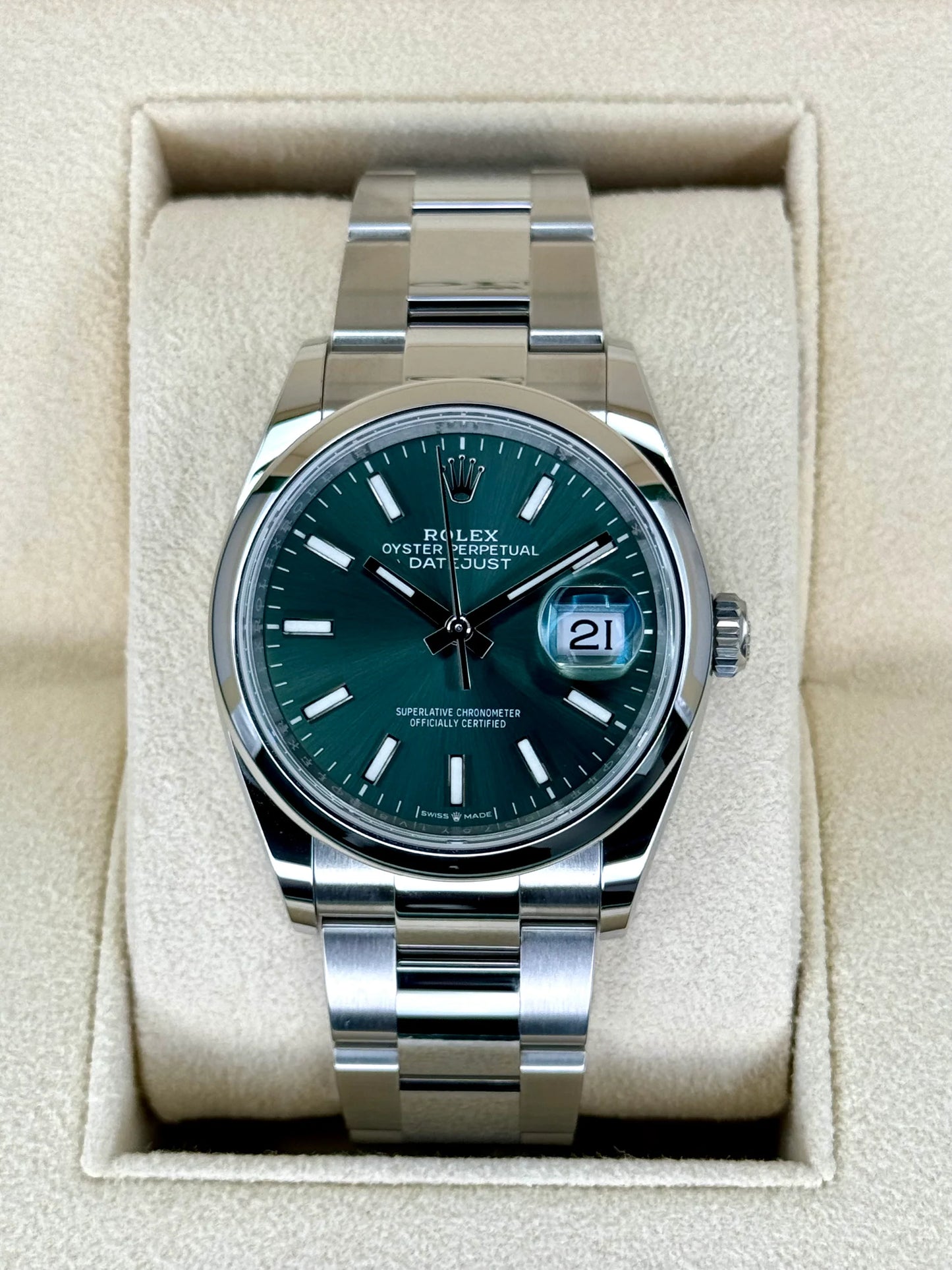 Rolex Datejust 41 Oyster Quadrante Verde Acciaio