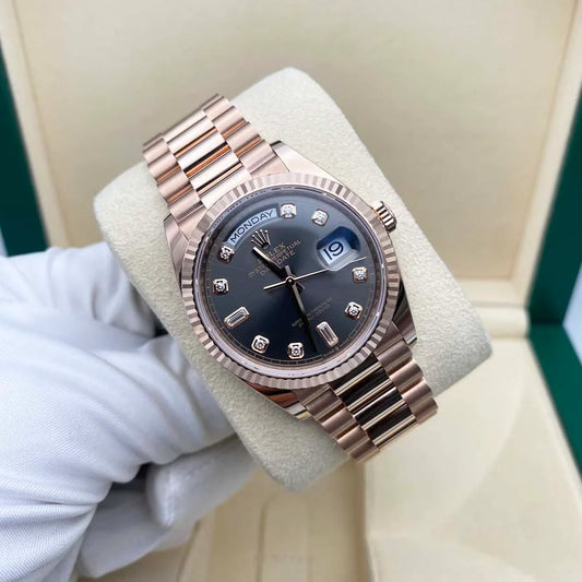 Rolex Daydate 41 President Oro rosa Quadrante Grigio Rodio