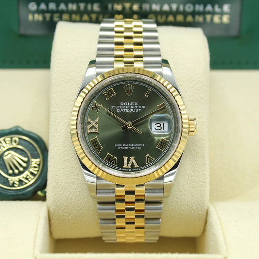 Rolex Datejust 36 Quadrante Olive Oro e Acciaio Roman