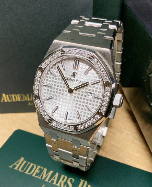 Audemars Piguet Royal Oak Acciaio Quadrante Bianco Diamanti