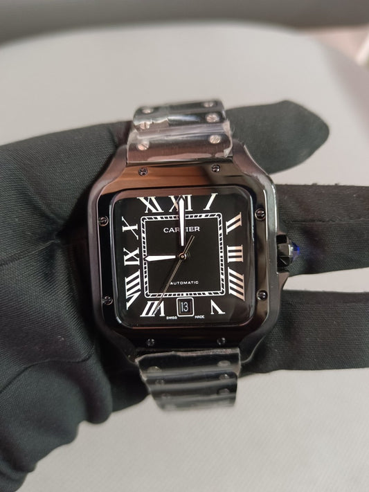 Cartier Santos Date Acciaio Quadrante Nero