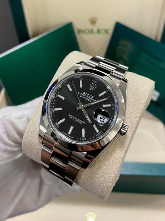 Rolex Datejust Oyster Perpetual Quadrante Nero Acciaio