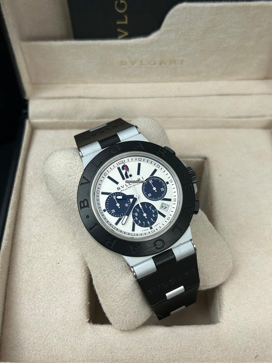 Bulgari Aluminium Nero Quadrante Bianco