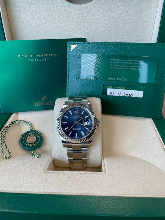 Rolex Datejust 41 Oyster Quadrante Blu acciaio