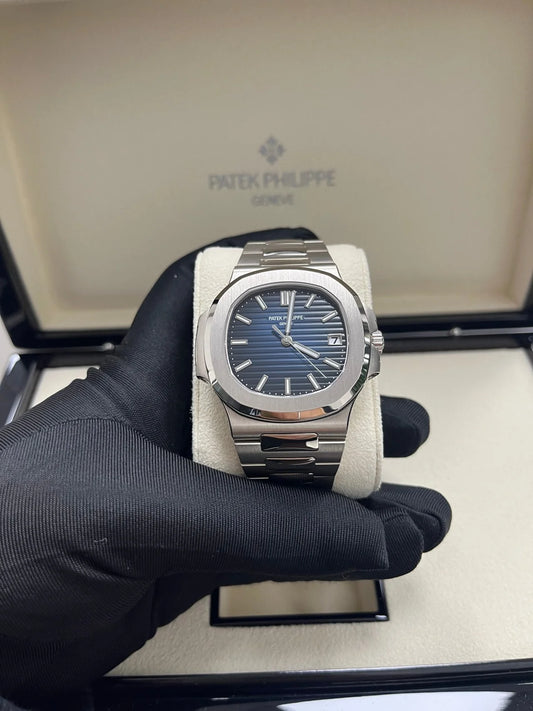 Patek Philippe Nautilus Acciaio Quadrante Blu